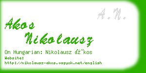 akos nikolausz business card